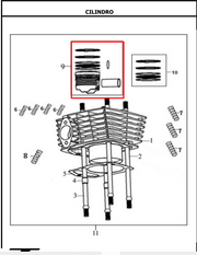 Kit Piston Standard Akt Ak200Sm Original - Genuine parts - Mundimotos
