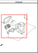 Caja Filtro Completo Akt Ak125 Sl Original - Genuine parts