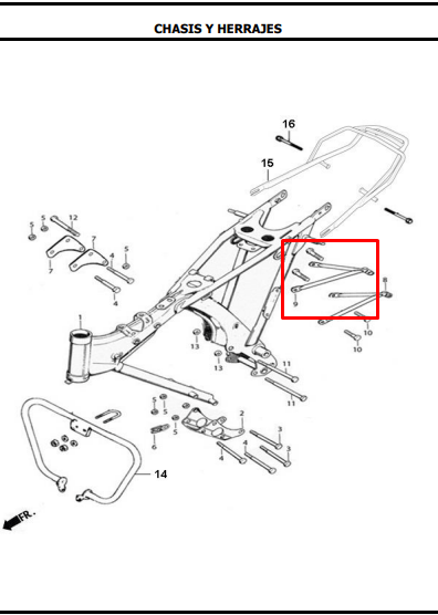 Soporte Posa Trasero Derecho Akt Nkd - Mundimotos