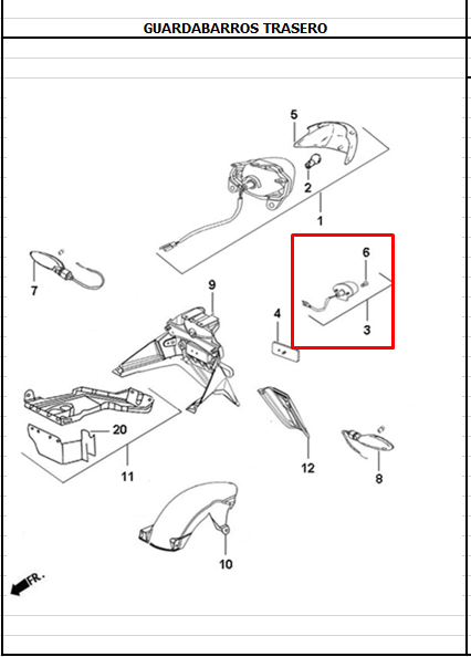 LUZ PLACA DYNAMIC/JET4 ORIGINAL - Mundimotos
