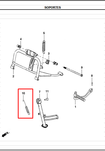 RESORTE GATO LATERAL DYNAMIC ORIGINAL - Mundimotos