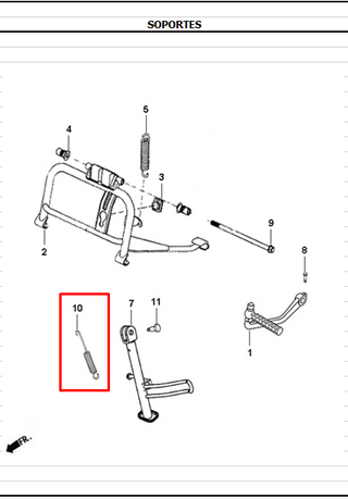 RESORTE GATO LATERAL DYNAMIC ORIGINAL - Mundimotos