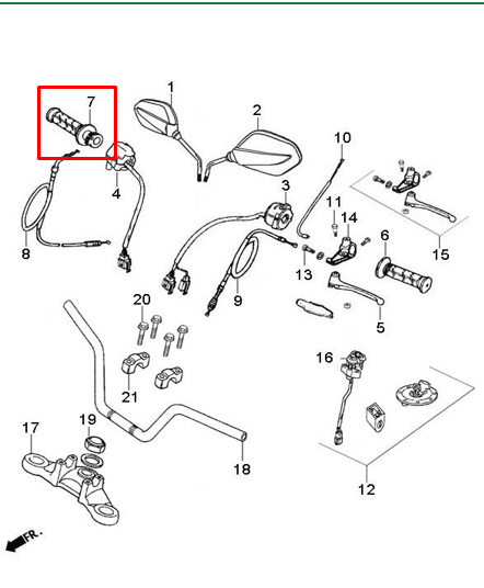 CARRETEL ACELERADOR AK125 ORIGINAL - Mundimotos