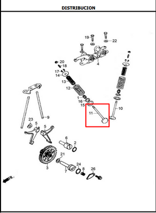 VALVULA EX AK125/NE125 ORIGINAL - Mundimotos