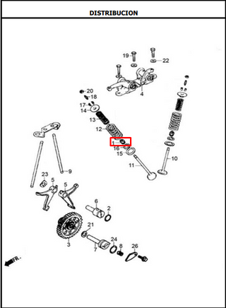 RETEN VALVULA AK125/200/TT/TTR ORIGINAL - Mundimotos