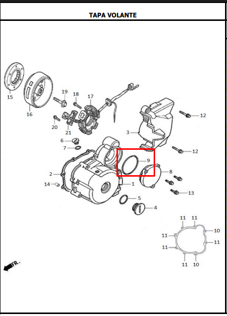 ORING TAPA ARRANQ 125S/TTR/SL ORIGINAL - Mundimotos
