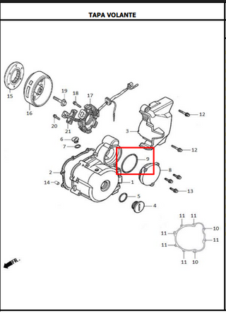 ORING TAPA ARRANQ 125S/TTR/SL ORIGINAL - Mundimotos