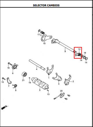 RESORTE EJE CAMBIOS AK125 ORIGINAL - Mundimotos