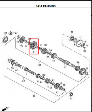 PINON ES 1RA 36T AK125 ORIGINAL - Mundimotos