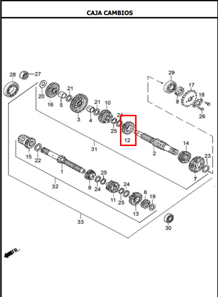 PINON ES 4TA 26T AK125 ORIGINAL - Mundimotos