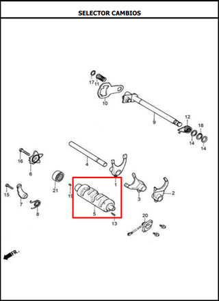 SELECTOR CAMBIOS 125S/SL/NKD/NE ORIGINAL - Mundimotos