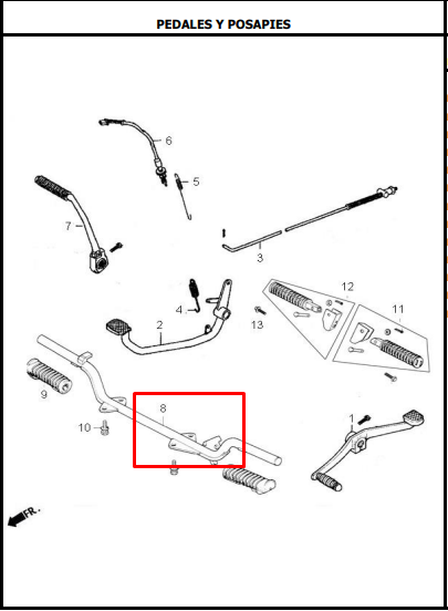 POSAPIE FR AK125 ORIGINAL - Mundimotos