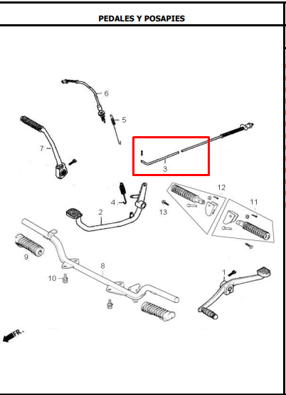 VARILLA FRENO AK125 ORIGINAL - Mundimotos