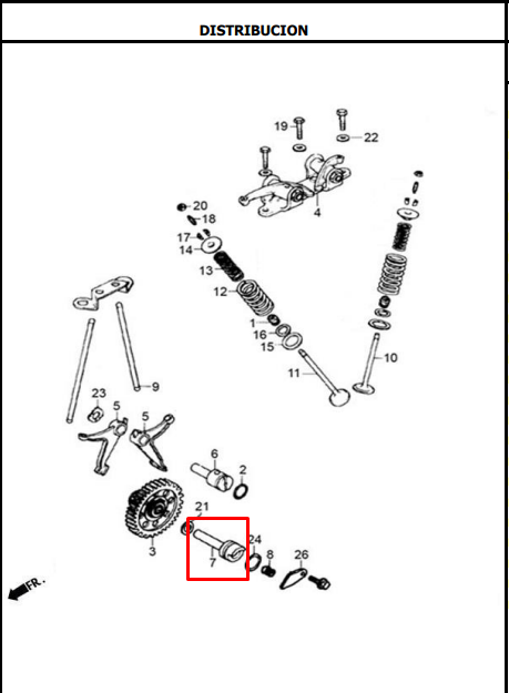 PASADOR EJE LEVAS AK125 ORIGINAL - Mundimotos