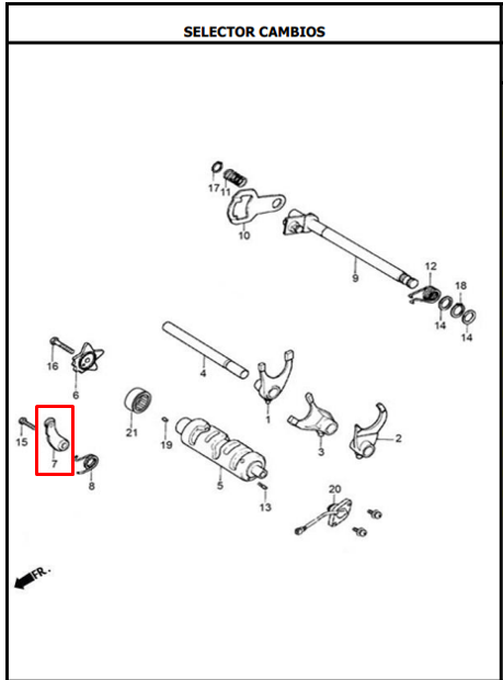 LEVA SELECTOR AK125 ORIGINAL - Mundimotos