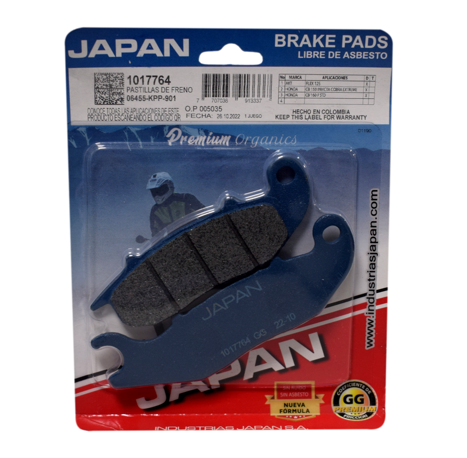 Pastilla freno akt flex 125 no ultra Generico industrias japan - Mundimotos