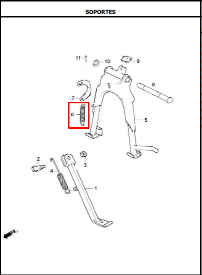 RESORTE GATO CENTRAL AK125S/SL/NKD ORIGINAL - Mundimotos