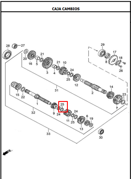 PIN CAJA AK125S/SL/EVO ORIGINAL - Mundimotos