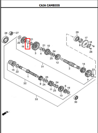 BUJE 16.5X20X08 P. LOCO AK125 ORIGINAL - Mundimotos