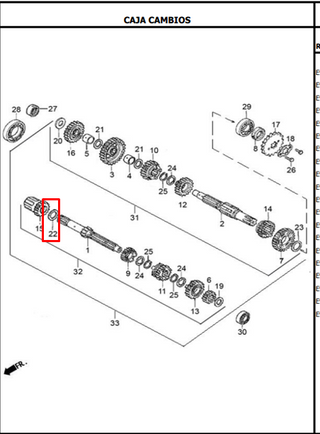 ARANDELA 20X27X0.5 E.P CRANK 125S ORIGINAL - Mundimotos