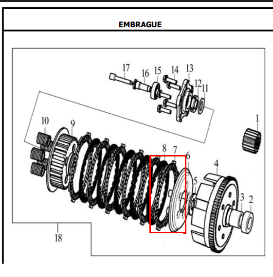 DISCO CLUTCH SET X 6 CR5 ORIGINAL - Mundimotos