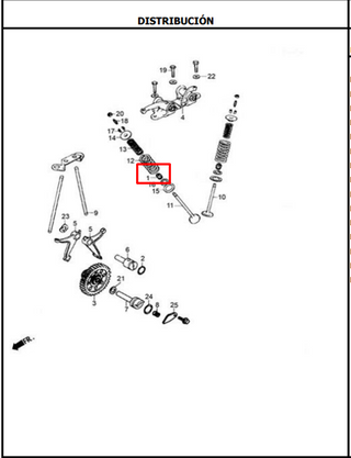 KIT RETEN VALVULA AK125SL ORIGINAL - Mundimotos