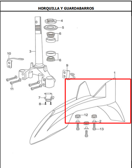 GUARDABARRO FR TTR200 GRIS ORIGINAL - Mundimotos