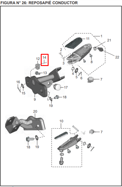 PASADOR BOMBA FRENO RR NS 200 ORIGINAL - Mundimotos