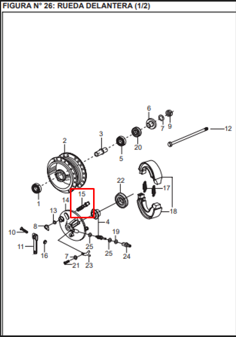 EJE LEVA FRENO FR BOXER ORIGINAL - Mundimotos