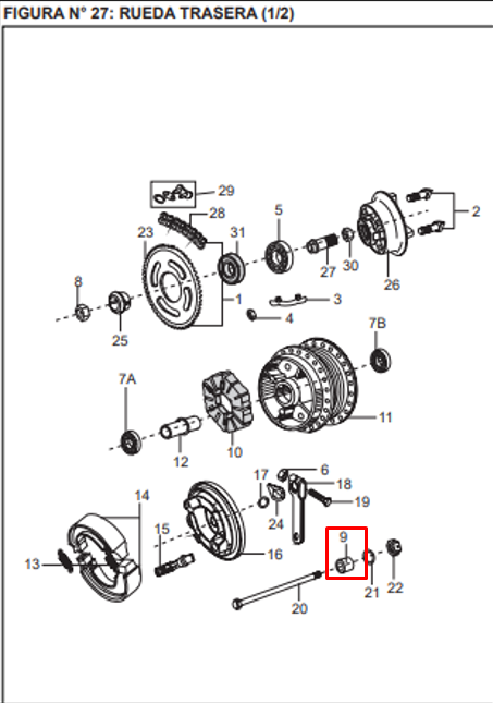 BUJE RUEDA RR RH BOXER S1D ORIGINAL - Mundimotos