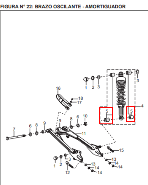 KIT BUJES AMORT. BOXER/PULSAR/DISC ORIGINAL - Mundimotos