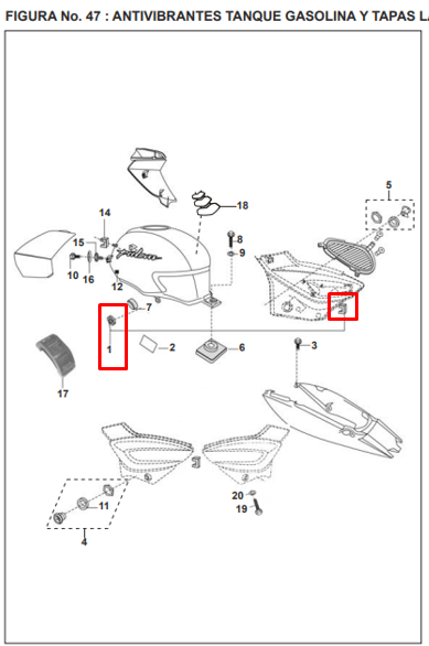 KIT CAUCHO TAPA LATER. PULSAR ORIGINAL - Mundimotos