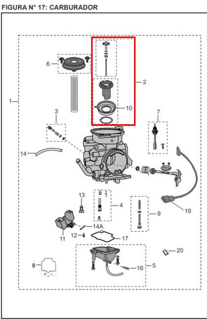DIAFRAGMA CARBURADOR CTO DISCOVER 125 ST ORIGINAL - Mundimotos