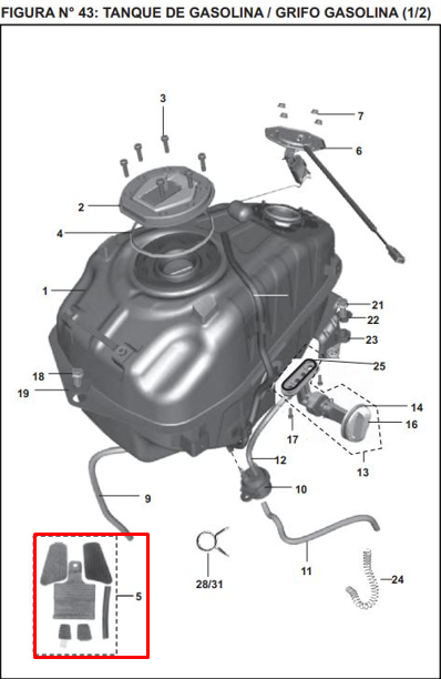 CAUCHO KIT TANQUE GAS 200 NS ORIGINAL - Mundimotos