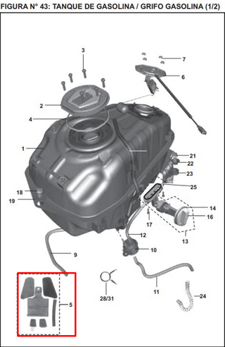 CAUCHO KIT TANQUE GAS 200 NS ORIGINAL - Mundimotos