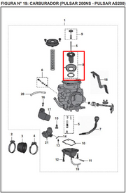 DIAFRAGMA CARBURADOR CTO 200 NS ORIGINAL - Mundimotos