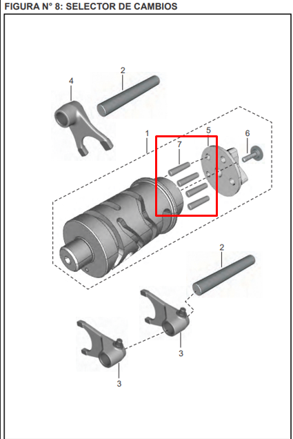 PIN SELECTOR BM100/150/DISCOVER 100 ORIGINAL - Mundimotos