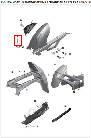 TORNILLO GUARDA RR/IN 200 NS ORIGINAL - Mundimotos