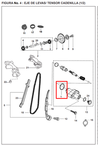 ORING TENSOR CADENILLA BOXER/CALI ORIGINAL - Mundimotos