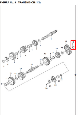 ARANDELA 15.3X26X0.7 CAJA PULSAR ORIGINAL - Mundimotos
