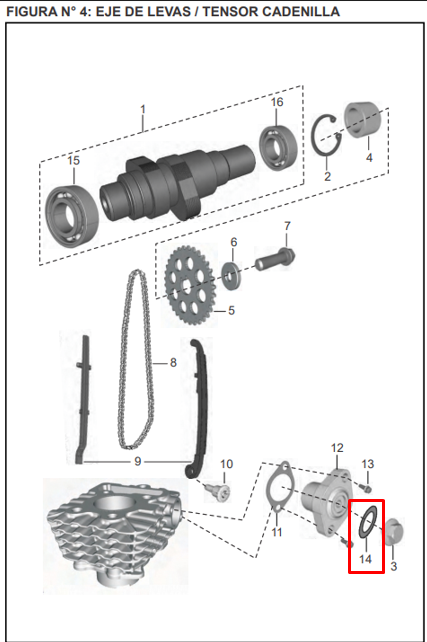 ORING TENSOR CADENILLA PULSAR 135 ORIGINAL - Mundimotos