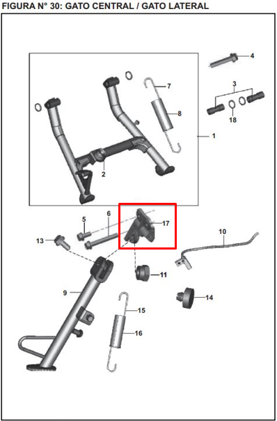 SOPORTE GATO LAT 200 NS ORIGINAL - Mundimotos