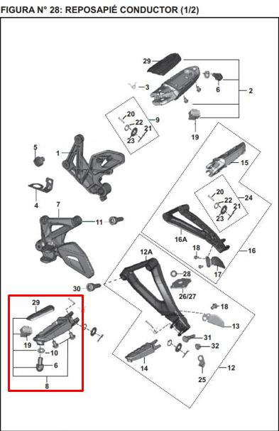 POSAPIE FR/LH PULSAR 200 NS ORIGINAL - Mundimotos