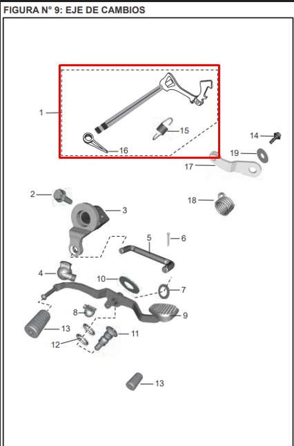 EJE CAMBIOS DIS125ST ORIGINAL - Mundimotos