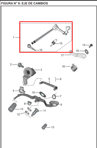 EJE CAMBIOS DIS125ST ORIGINAL - Mundimotos