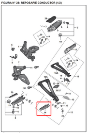 Posapie traseraero derecho bajaj PULSAR 200 NS original - genuine parts