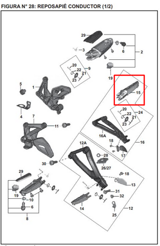 REPOSAPIE RR RH PULSAR 200 NS F.I ORIGINAL - Mundimotos