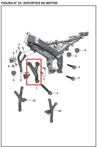 SOPORTE MOTOR LH 200NS ORIGINAL - Mundimotos