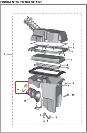 ABRAZADERA MANG.FILTRO AIRE NS 200 ORIGINAL - Mundimotos