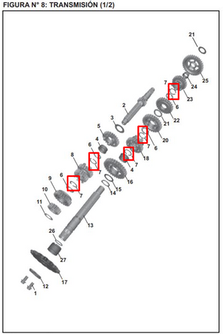 PIN CAJA NS 200 ORIGINAL - Mundimotos